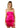 Hot Pink Satin Square Neck Open Back Mini Dress