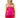 Hot Pink Satin Square Neck Open Back Mini Dress